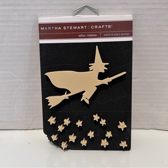 MARTHA STEWART Halloween foam stamp - Witch & Stars - Picture 1 of 4